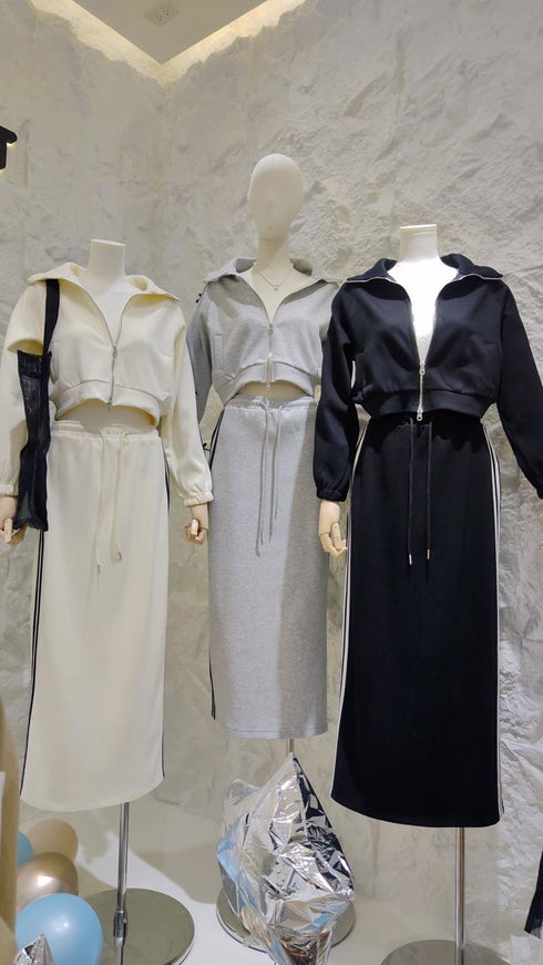 Winter Crop Jacket With Long Skirts